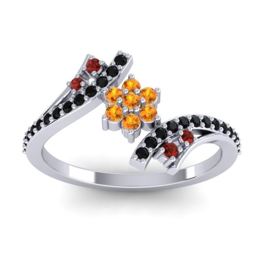 Simple Floral Pave Bypass Anvaya Ring