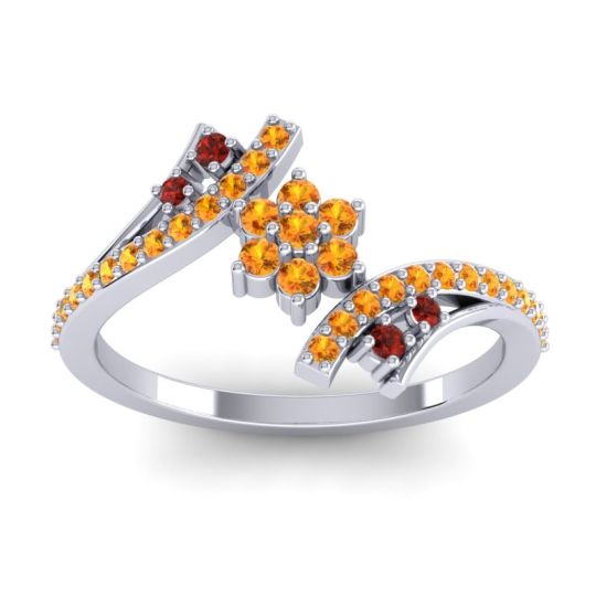 Simple Floral Pave Bypass Anvaya Ring