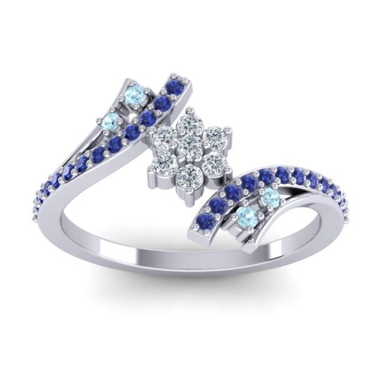 Simple Floral Pave Bypass Anvaya Ring