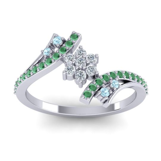 Simple Floral Pave Bypass Anvaya Ring