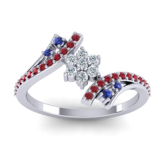 Simple Floral Pave Bypass Anvaya Ring