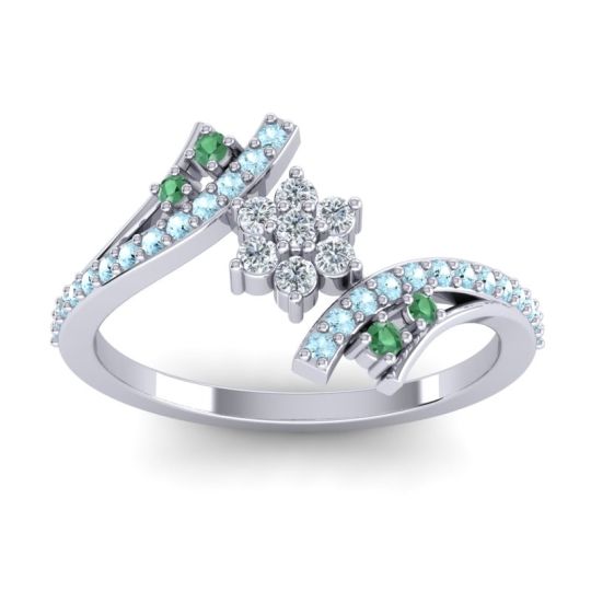 Simple Floral Pave Bypass Anvaya Ring