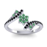 Emerald Fashion Ring In Platinum With Black Onyx – Anvaya Simple Ring