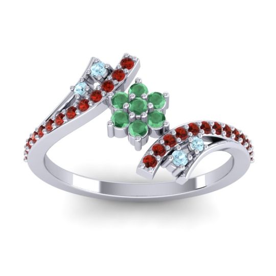 Simple Floral Pave Bypass Anvaya Ring