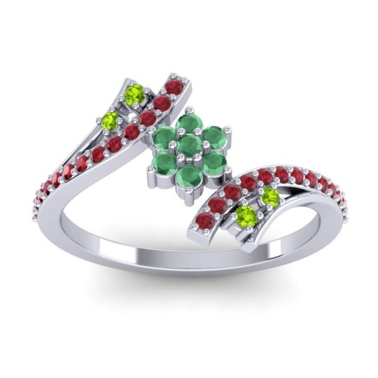 Simple Floral Pave Bypass Anvaya Ring