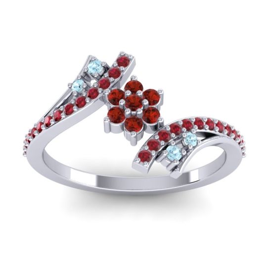 Simple Floral Pave Bypass Anvaya Ring