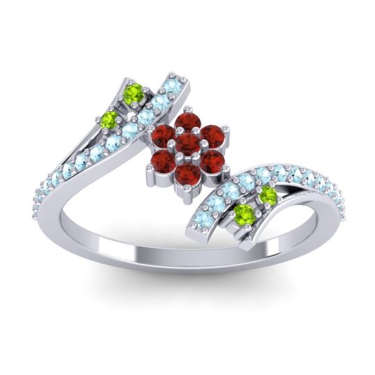 Simple Floral Pave Bypass Anvaya Ring