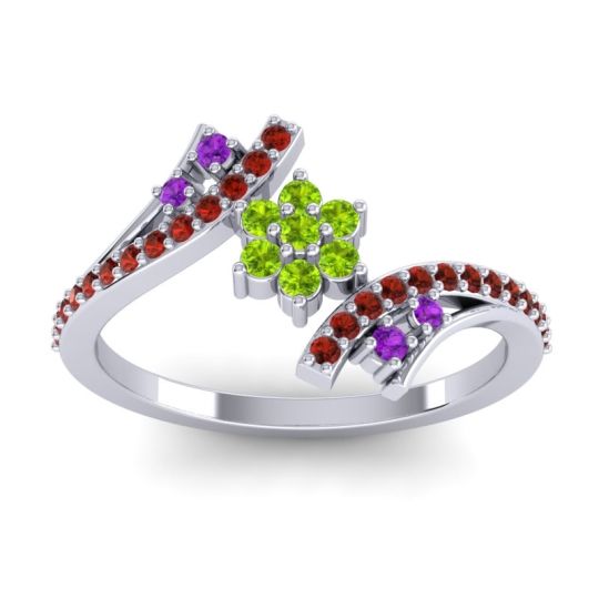 Simple Floral Pave Bypass Anvaya Ring