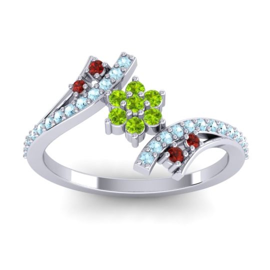 Simple Floral Pave Bypass Anvaya Ring