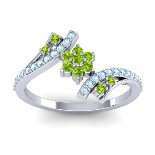 Simple Floral Pave Bypass Anvaya Ring