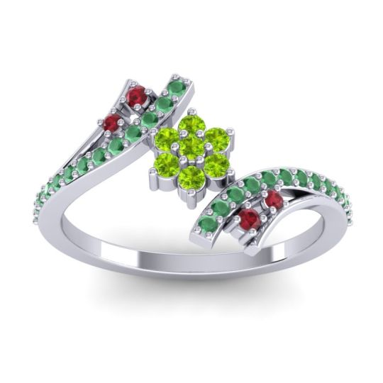 Simple Floral Pave Bypass Anvaya Ring