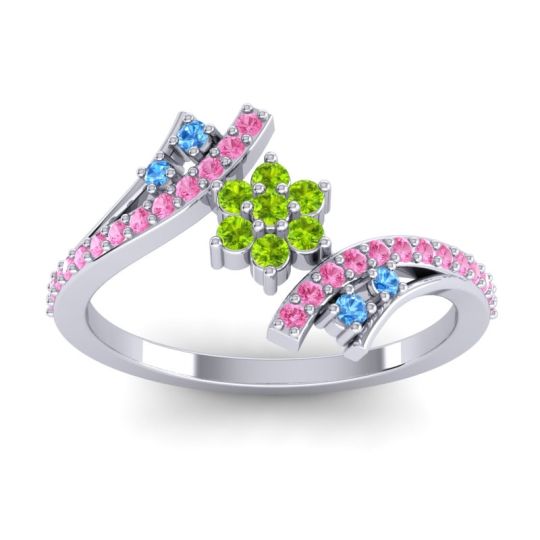 Simple Floral Pave Bypass Anvaya Ring