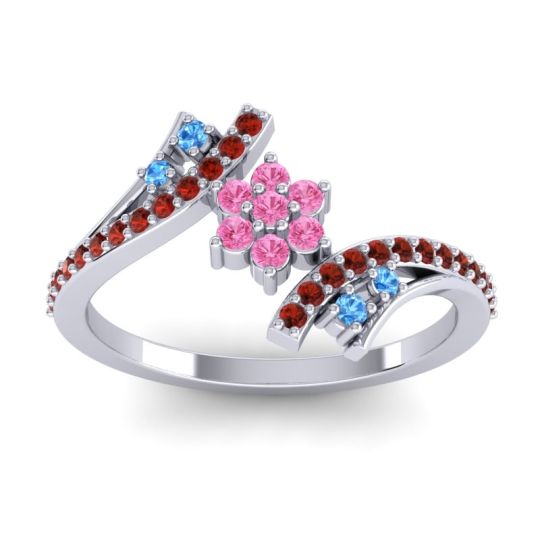 Simple Floral Pave Bypass Anvaya Ring