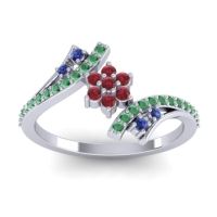 Simple Floral Pave Bypass Anvaya Ring