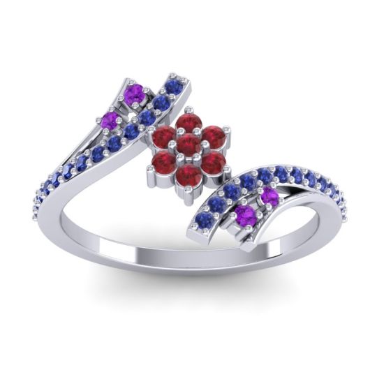 Simple Floral Pave Bypass Anvaya Ring