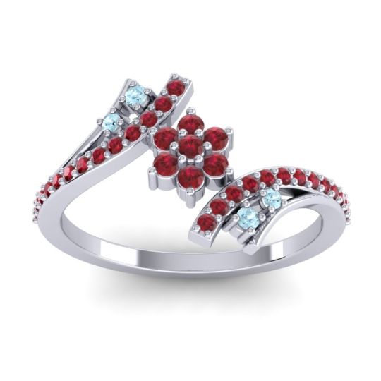 Simple Floral Pave Bypass Anvaya Ring