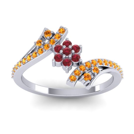 Simple Floral Pave Bypass Anvaya Ring