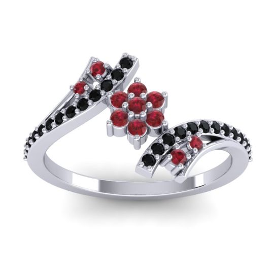 Simple Floral Pave Bypass Anvaya Ring