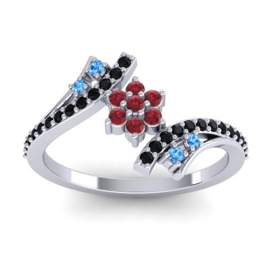 Simple Floral Pave Bypass Anvaya Ring