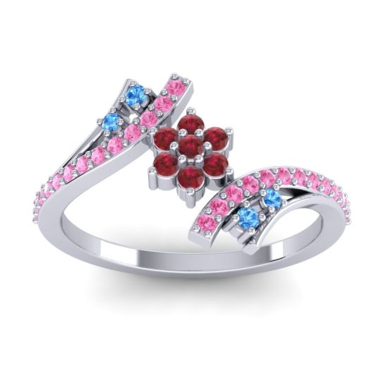 Simple Floral Pave Bypass Anvaya Ring