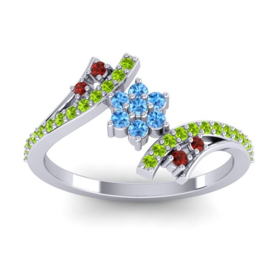 Simple Floral Pave Bypass Anvaya Ring