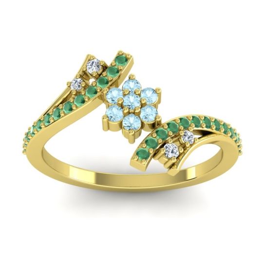 Simple Floral Pave Bypass Anvaya Ring