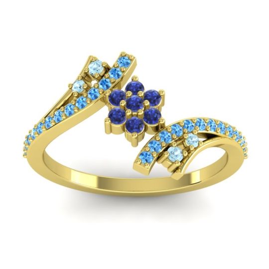 Simple Floral Pave Bypass Anvaya Ring