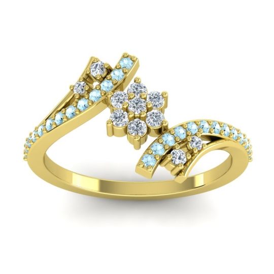Simple Floral Pave Bypass Anvaya Ring