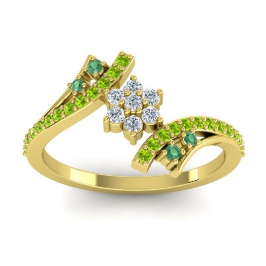 Simple Floral Pave Bypass Anvaya Ring