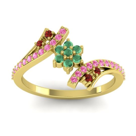 Simple Floral Pave Bypass Anvaya Ring