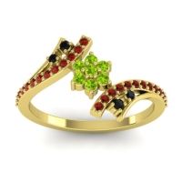 Simple Floral Pave Bypass Anvaya Ring