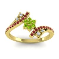 Simple Floral Pave Bypass Anvaya Ring
