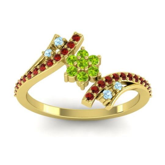 Simple Floral Pave Bypass Anvaya Ring
