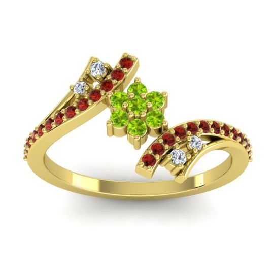 Simple Floral Pave Bypass Anvaya Ring