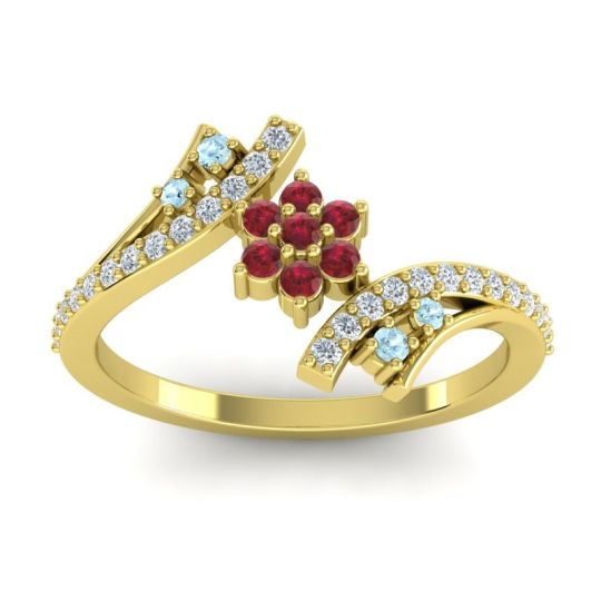 Simple Floral Pave Bypass Anvaya Ring