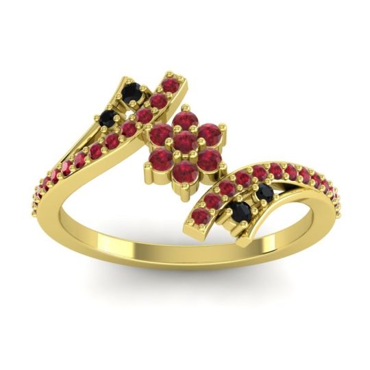 Simple Floral Pave Bypass Anvaya Ring