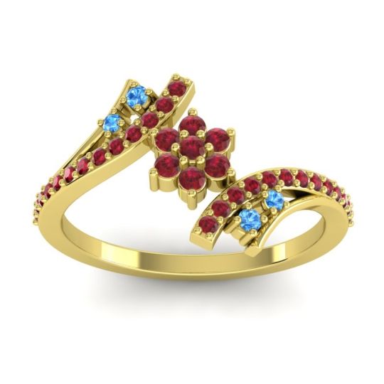Simple Floral Pave Bypass Anvaya Ring