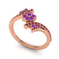 Simple Floral Pave Bypass Anvaya Ring