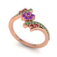 Simple Floral Pave Bypass Anvaya Ring