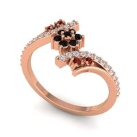 Simple Floral Pave Bypass Anvaya Ring
