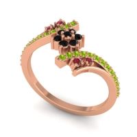 Simple Floral Pave Bypass Anvaya Ring