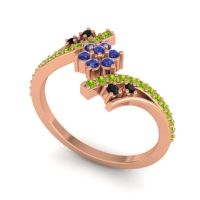 Simple Floral Pave Bypass Anvaya Ring