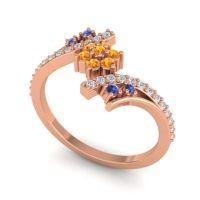 Simple Floral Pave Bypass Anvaya Ring