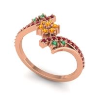Simple Floral Pave Bypass Anvaya Ring