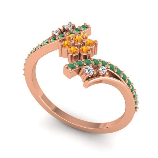 Simple Floral Pave Bypass Anvaya Ring