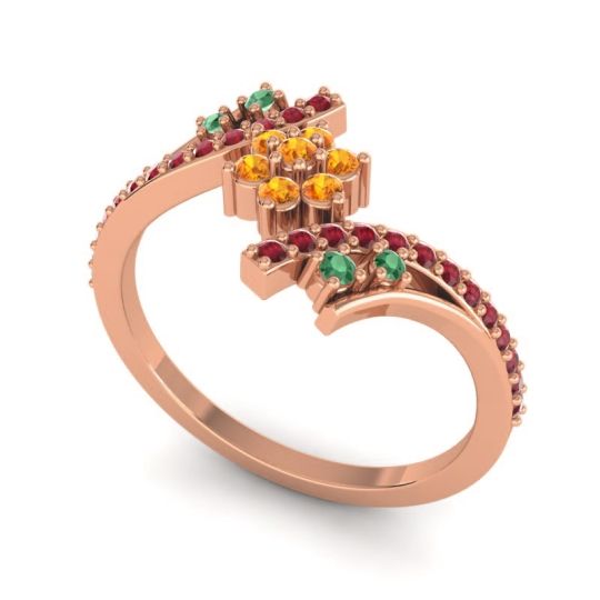 Simple Floral Pave Bypass Anvaya Ring