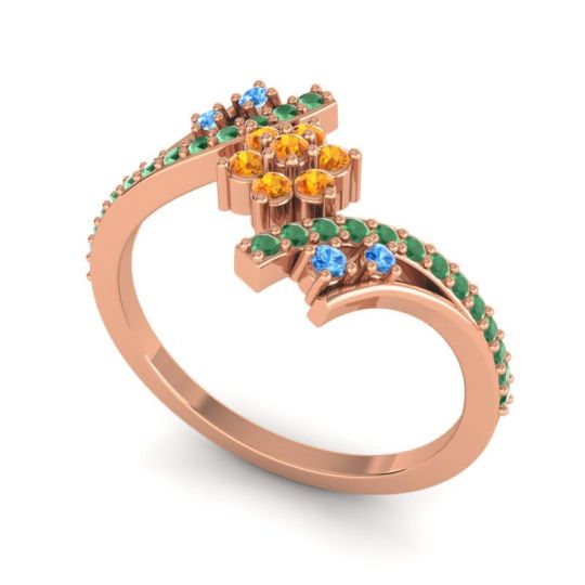 Simple Floral Pave Bypass Anvaya Ring