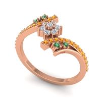 Simple Floral Pave Bypass Anvaya Ring