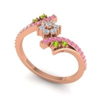 Simple Floral Pave Bypass Anvaya Ring