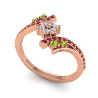 Simple Floral Pave Bypass Anvaya Ring